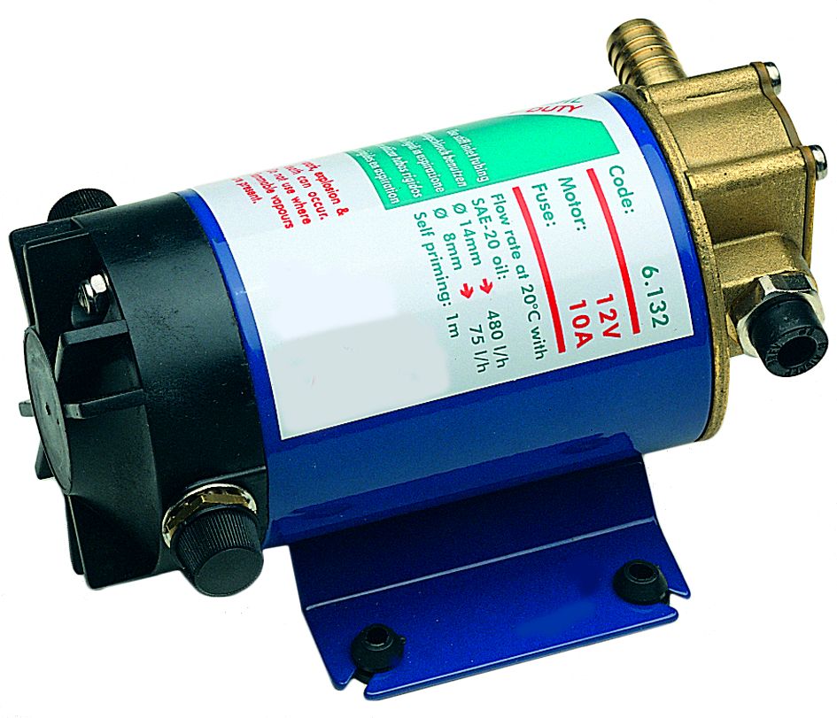 Elektrische Ölabsaugpumpe  24V / 5A  Kapazität Ø14mm: 480l/u  Ø8mm: 75l/u  selbstansaugend bis 1m