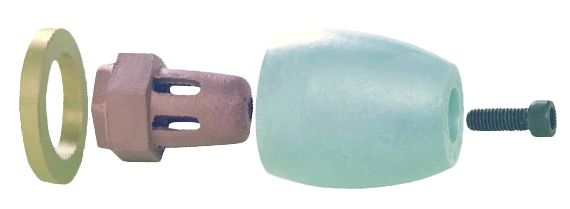 Propeller-moer-anode zink; Alpha 1 en Bravo 1
