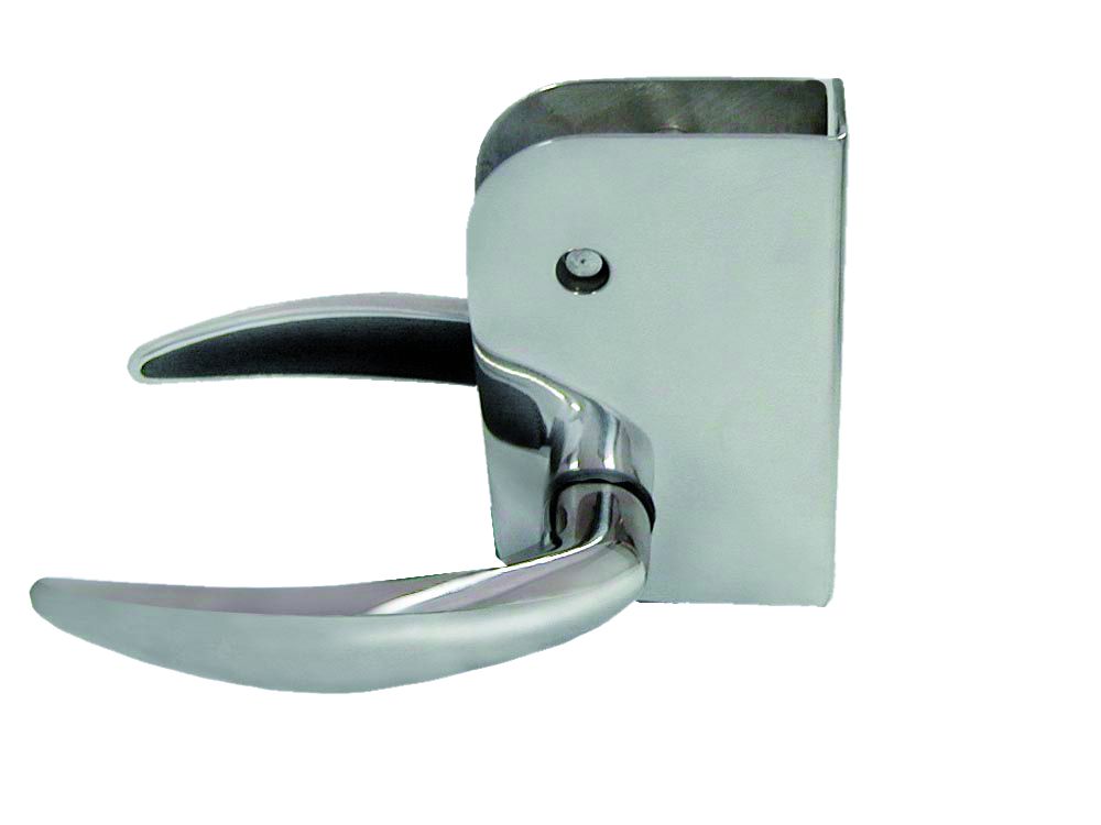 NIRO Türbeschlag mit magnetischem Mechanismus mit Schloß links ( ohne Schließblech )  Materialstärke 16-18mm