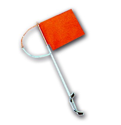 Verklicker aus NIRO mit rotem Standertuch