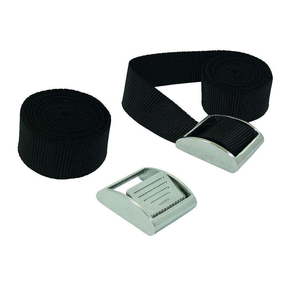 Spanngurt mit NIRO Klemme  25x2300mm ( Bruchlast 400kg ) ( Pro Paar )