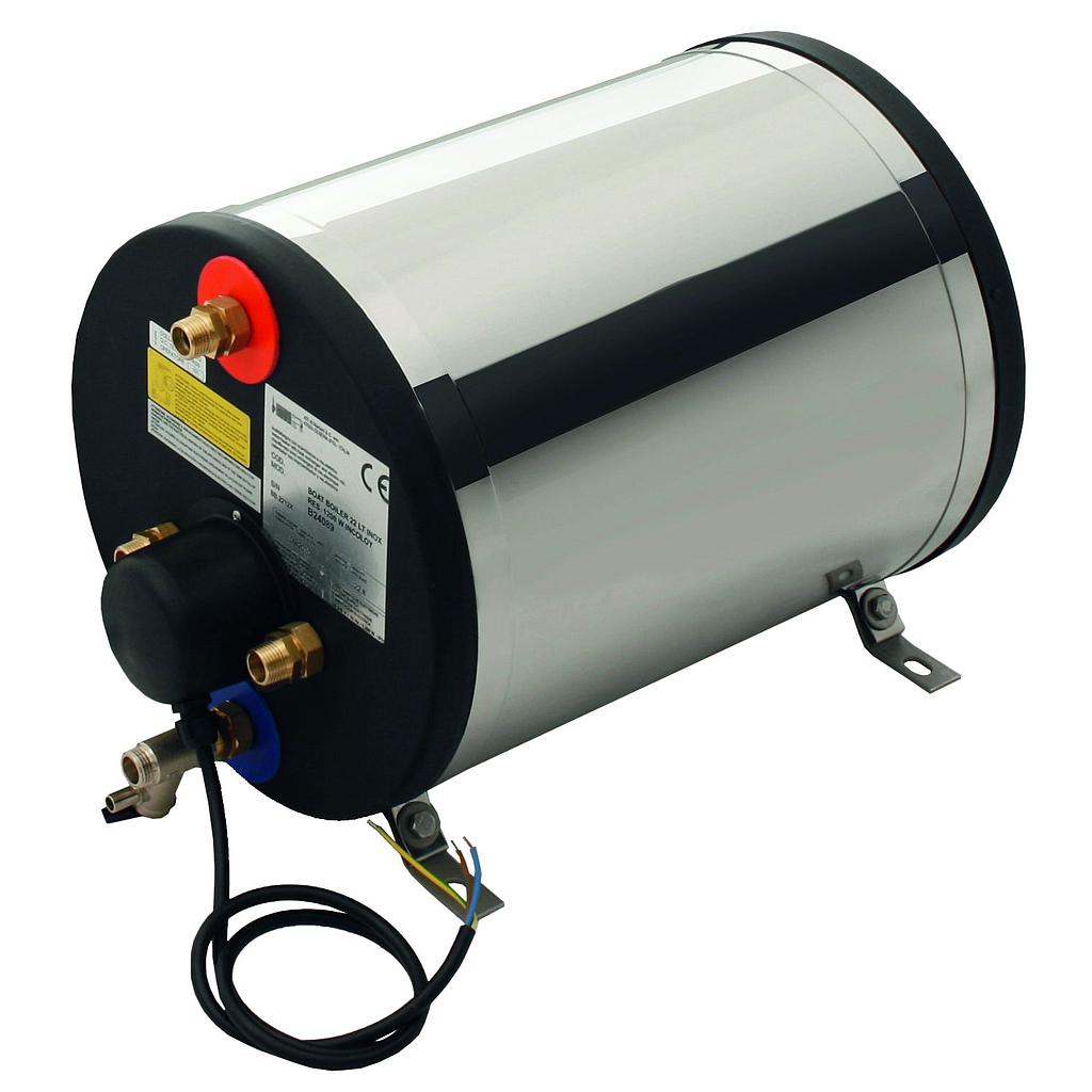 NIRO Marine Warmwasserbereiter  1200W / 22l  Rundes Modell  Abm. A= 322mm  B=267mm  C=355mm  D=334mm  E=410mm  F=485mm  Gewicht 14kg