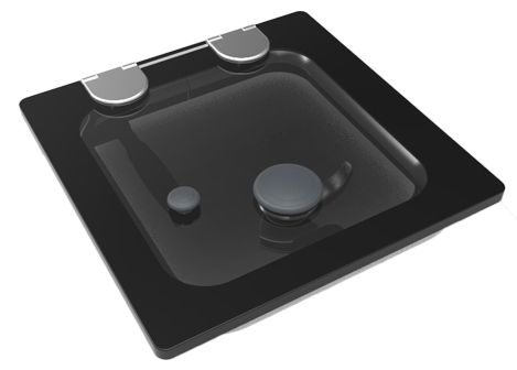 Goïot Luken Modell Opal Flush 10"  Satin  Abm. 330x330mm ( bxt )  Lochmaß 260x260mm  Rahmen 15mm"