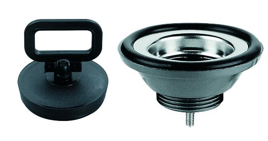 Kunststoff Geradem Abfluss  1-1/4  mit NIRO Sieb & Gummi Stop"