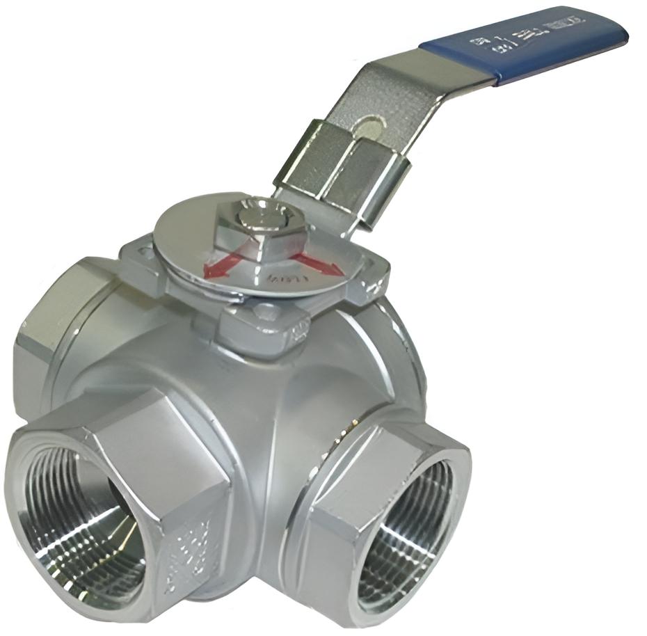 3-Wege Kugelhahn 1/2" T-Ventil Niro ASI 316