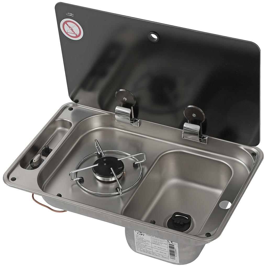 gaskocher mit Spülbecken und Abdeckplatte  530x325x170mm