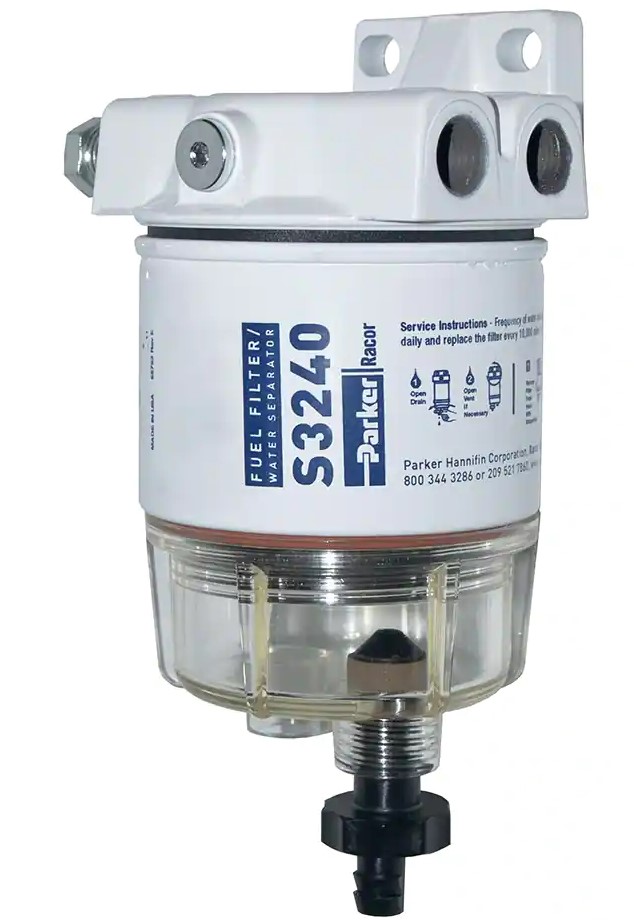 Benzin Kraftstofffilter/Wasserabscheider mit Schauglas und Ablass 113L / Std.