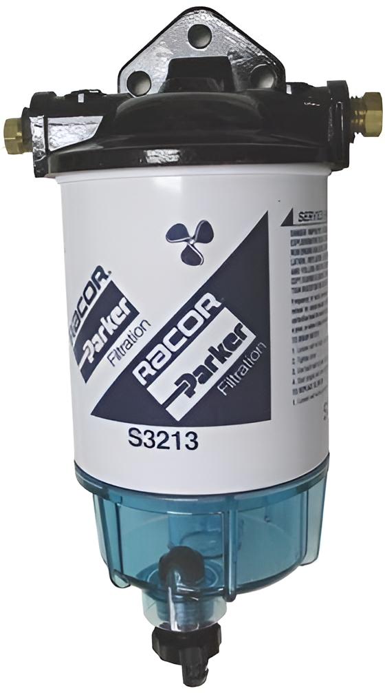 Benzin Kraftstofffilter/Wasserabscheider mit Schauglas und Ablass 227L / Std.