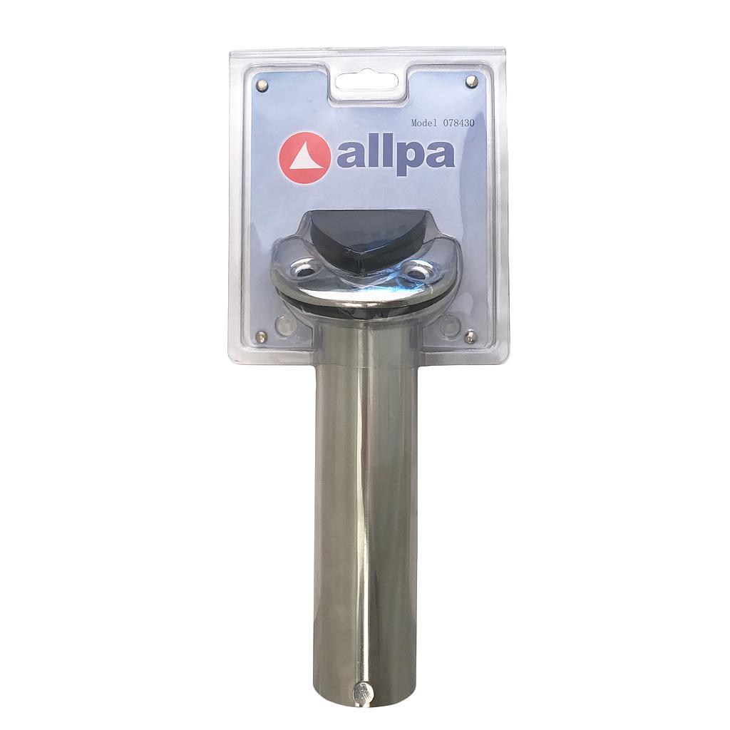 RVS gegoten inbouw hengelhouder met kap, 30°