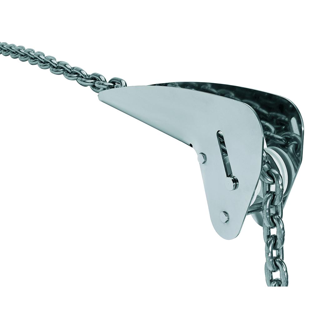 NIRO Ankerbugrolle  L=540mm  B=90  H=252mm ( festes Modell mit beweglicher Rolle  bis 25 0kg )