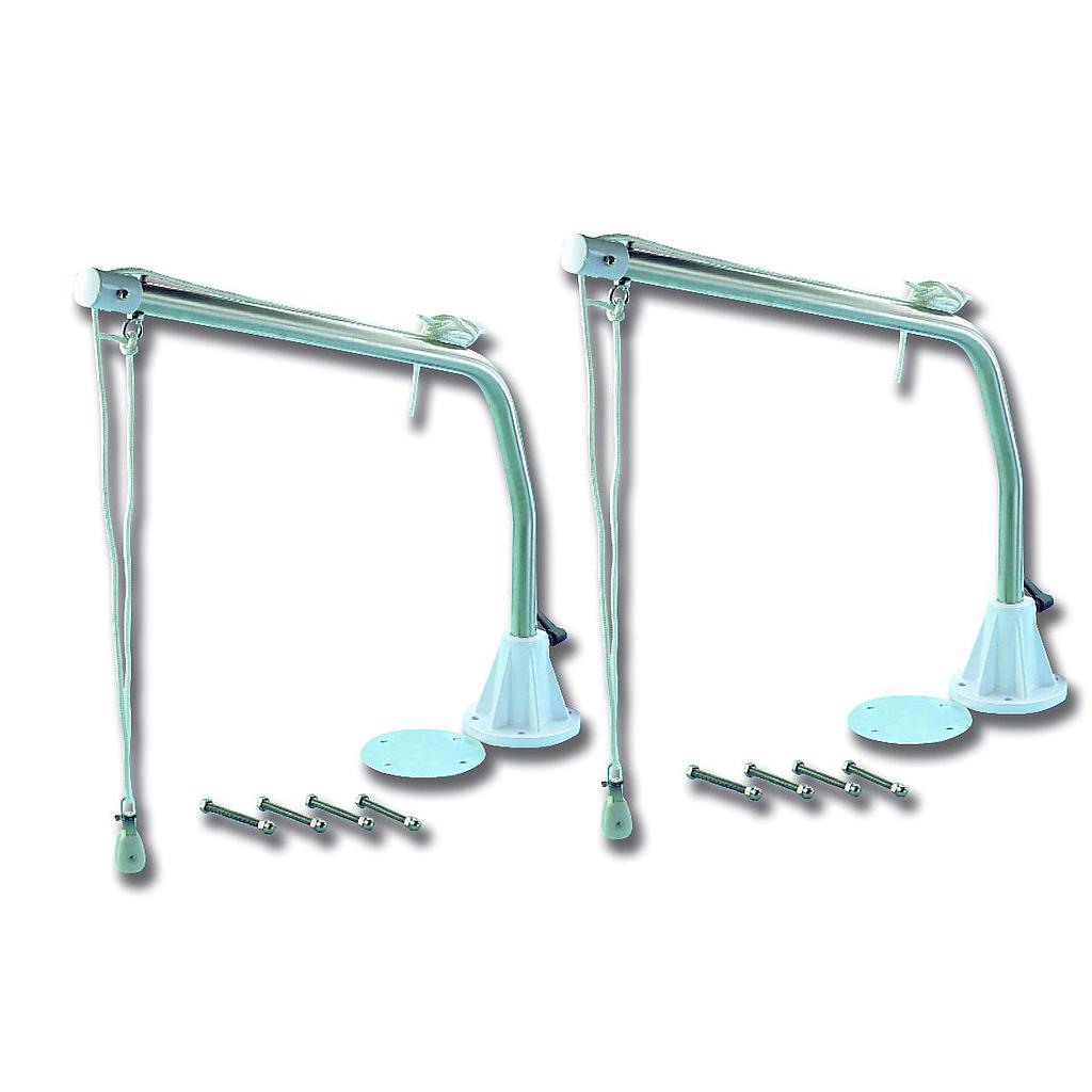 Set NIRO Davits mit Aluminium-Fuß