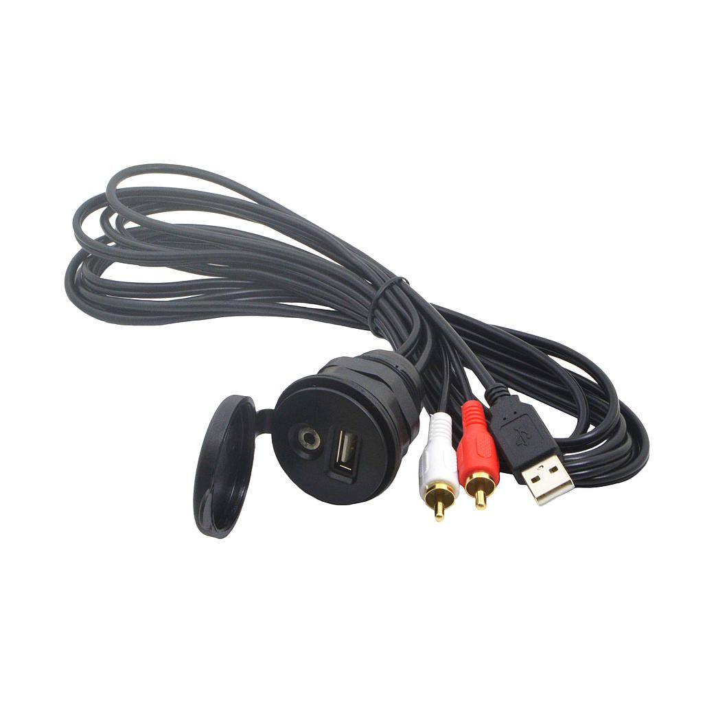 USB-AUX Connector waterdicht; 3.5mm