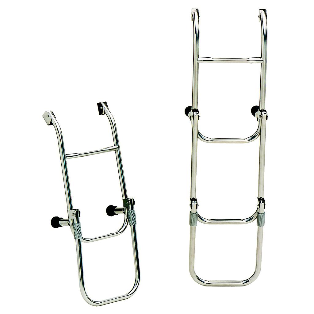 NIRO Badeleiter  4-Stufen  Mit verstellbaren Distanzhaltern  Abm. ausgeklappt 260x1030mm  Rohr Ø20mm