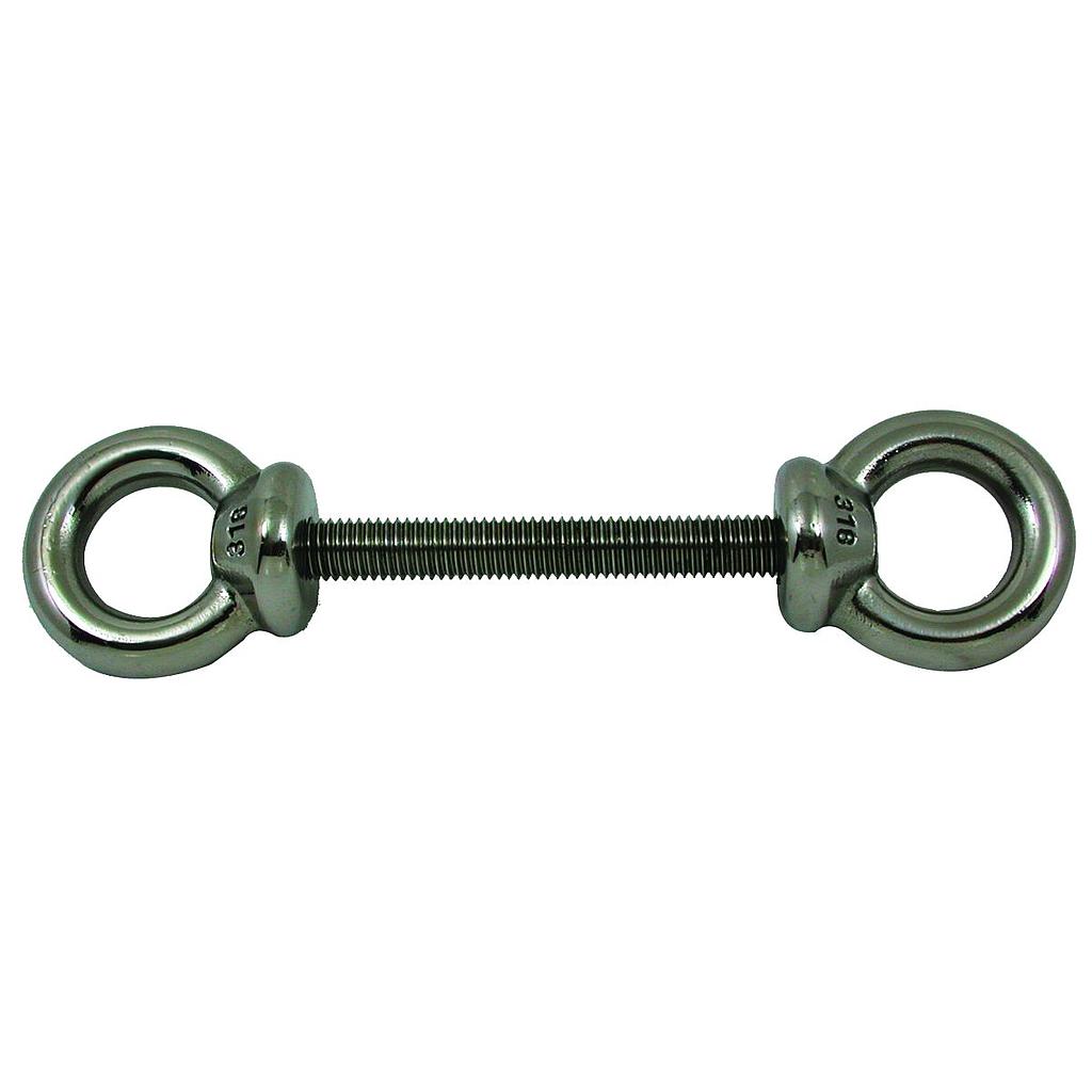 Schroefoog RVS dubbel 100mm 10mm