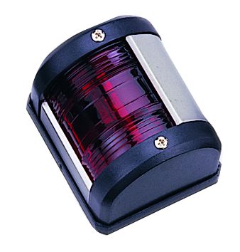 LED-Positionslaterne  Backbord  12V  LED 0 54W  50.000 branduren  112.5°  1NM  schwarz Kunststoff Gehäuse mit rote Linse  64x75mm ( bxh )