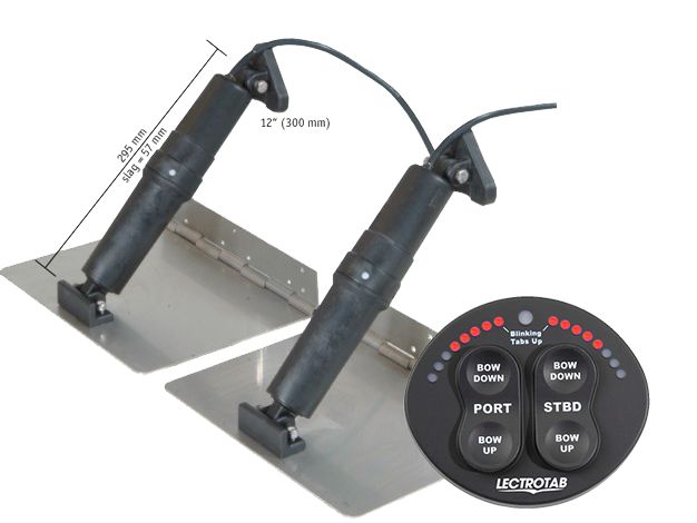 Trimmklappensatz mit Stellanzeige für Boote von 13 - 24m