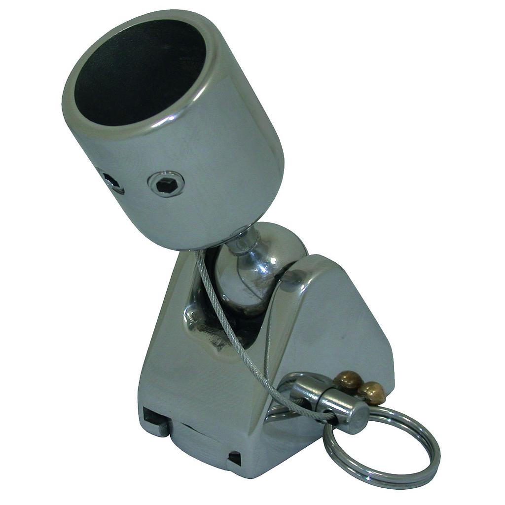 NIRO Schwenkbares abnehmbares Endstück  für 7/8 Rohr (22 25mm)  A=22 4mm  B=82mm  C=30mm  D=42mm"