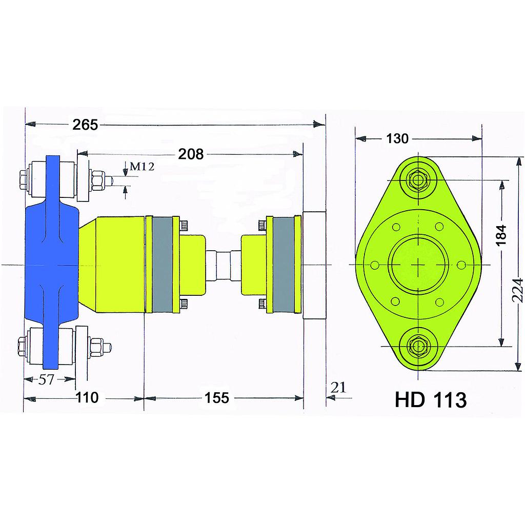 Model HD113  A-flex homokinetische aandrijfset *