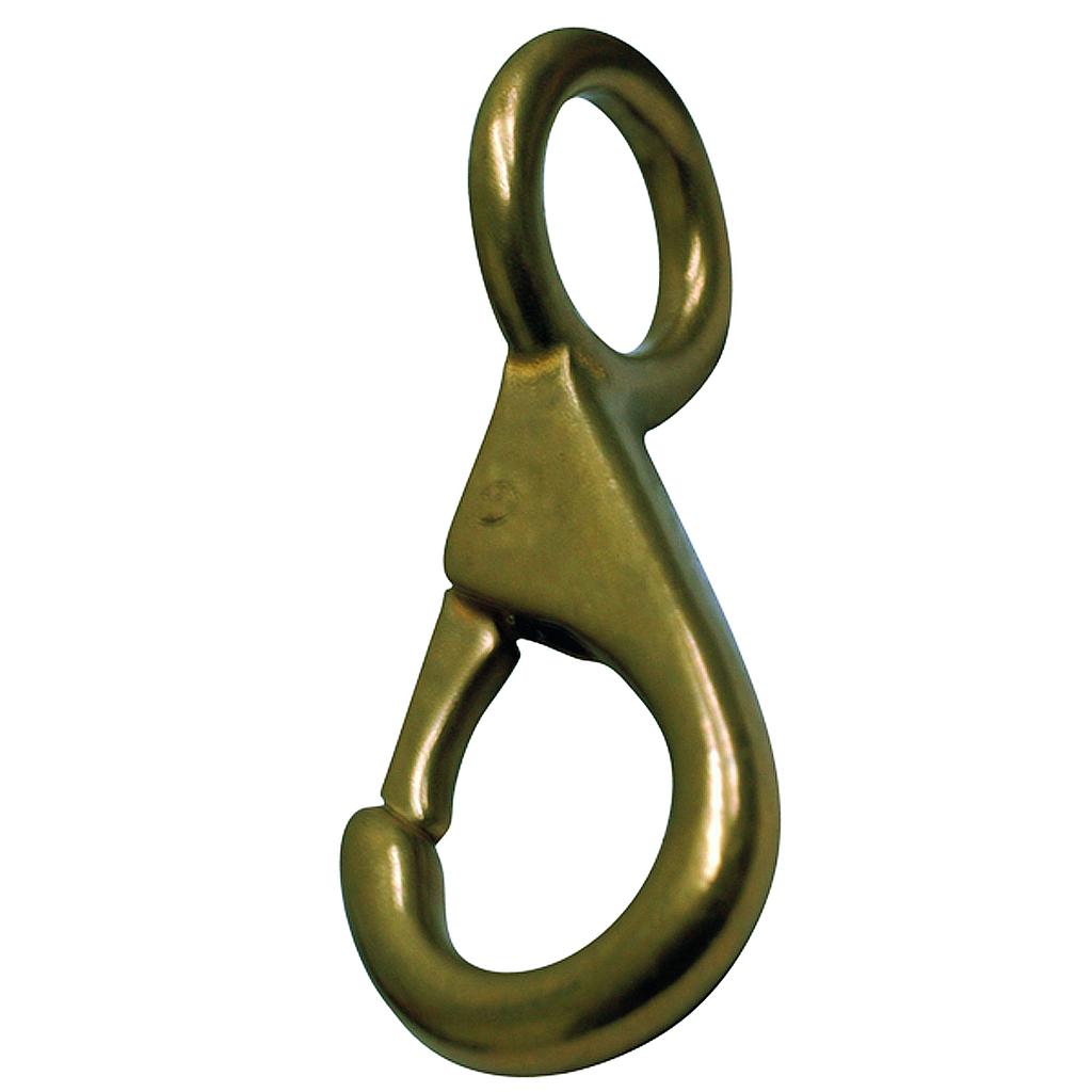 Snaphaak messing, met vast oog  18mm  L=82mm