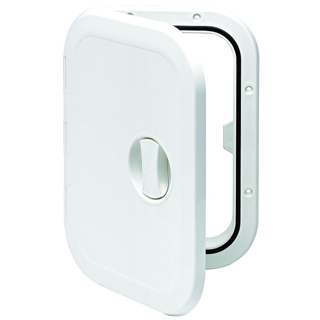 Kunststoff Luke  373x270mm  1x Verschluß  180º  weiss