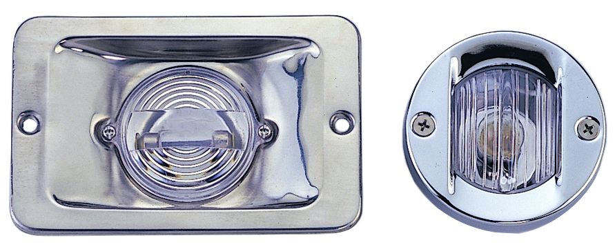 LED-Hecklaterne  Rund  8-30V / 1W  135º  LED 1x 1W  NIRO Gehäuse mit klare Linse  Ø75mm  Einboutiefe 40mm