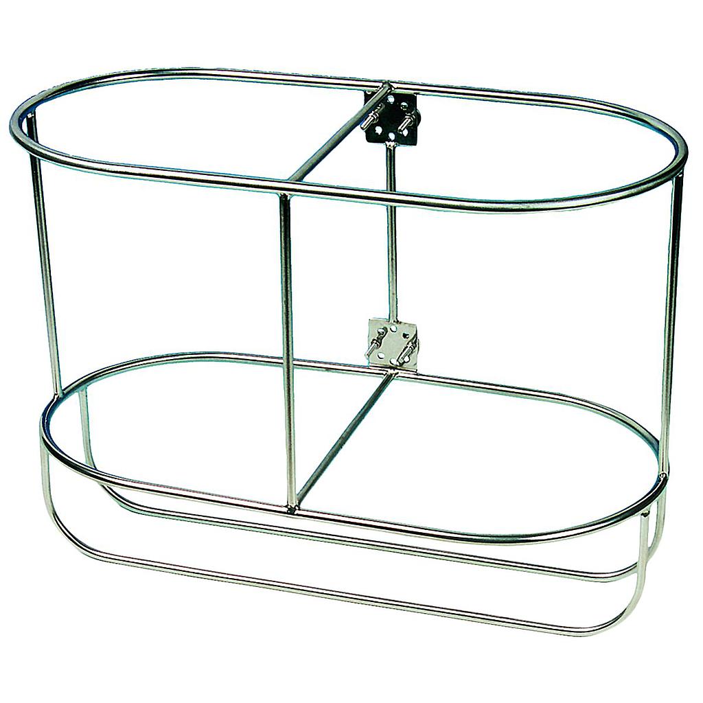 NIRO Fenderkorbe  gerades Modell für 2 Fender  A=640mm  B=465mm  C=325mm ( Majoni 6 ) ( Ø25mm Befestigungsbügel )