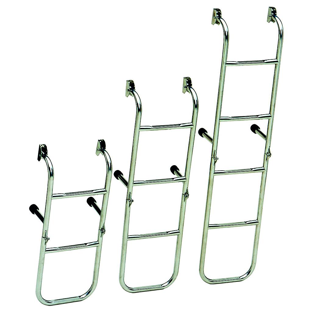 NIRO Badeleiter  3-Stufen  Mit festen Distanzhaltern  Abm. ausgeklappt 260x600mm  Rohr Ø20mm