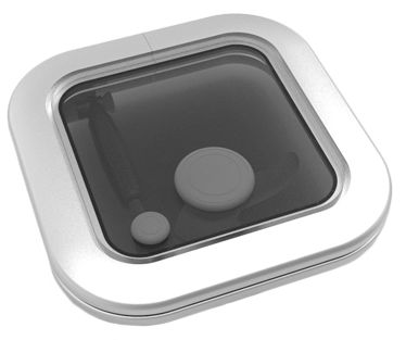 Goïot Aluminium Luken Modell Opal 00"  Satin  Abm. 265x265mm ( bxt )  Lochmaß 211x211mm  Rahmen 15mm"