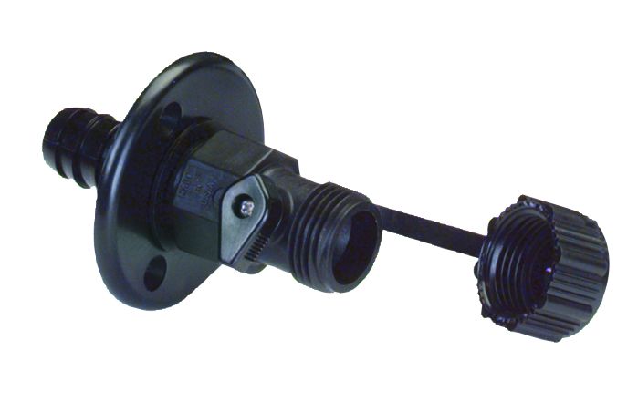 Kunststof Quick-Connect Wandanschluss für Deckwaschpump  Hahn oder Dusche  3/4 Schlauchanschluß"