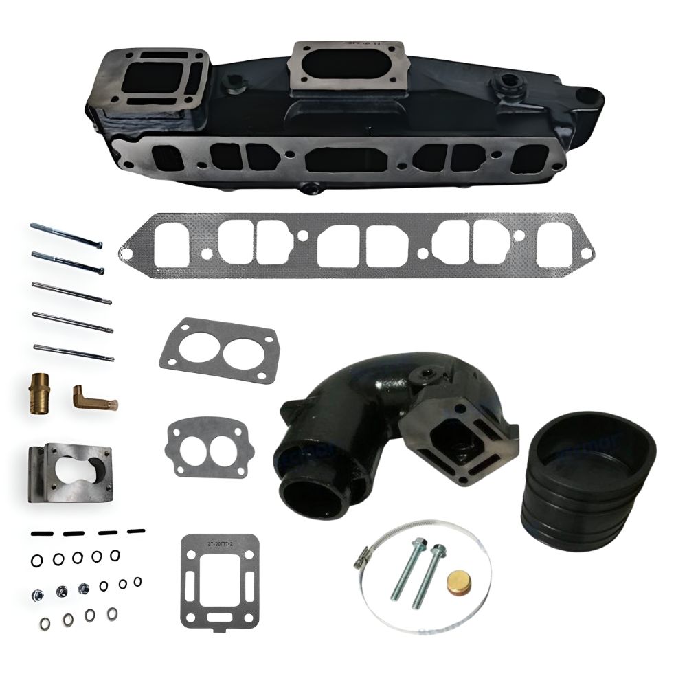 Abgaskrümmer / Abgassammler Satz mit Knie Mercruiser 3.0L