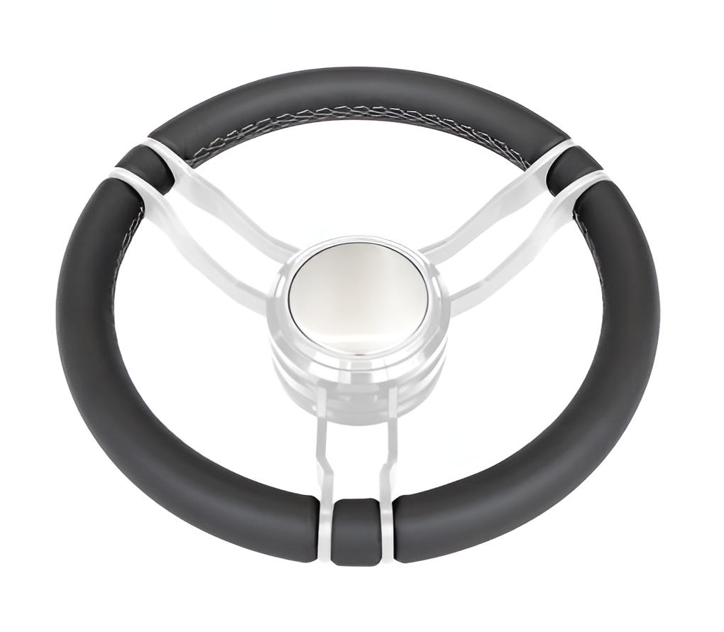 350 mm Gussi Steuerrad Tino Leder Schwarz