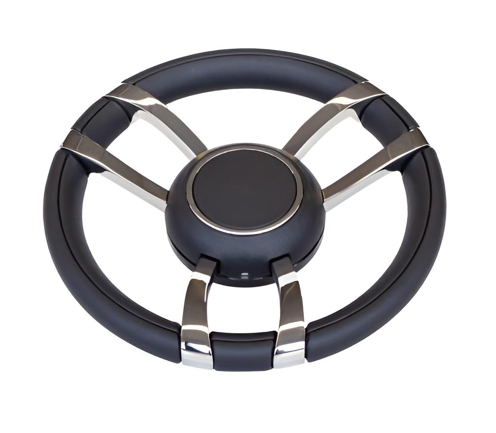 350 mm Gussi Steuerrad 701A Leder Schwarz