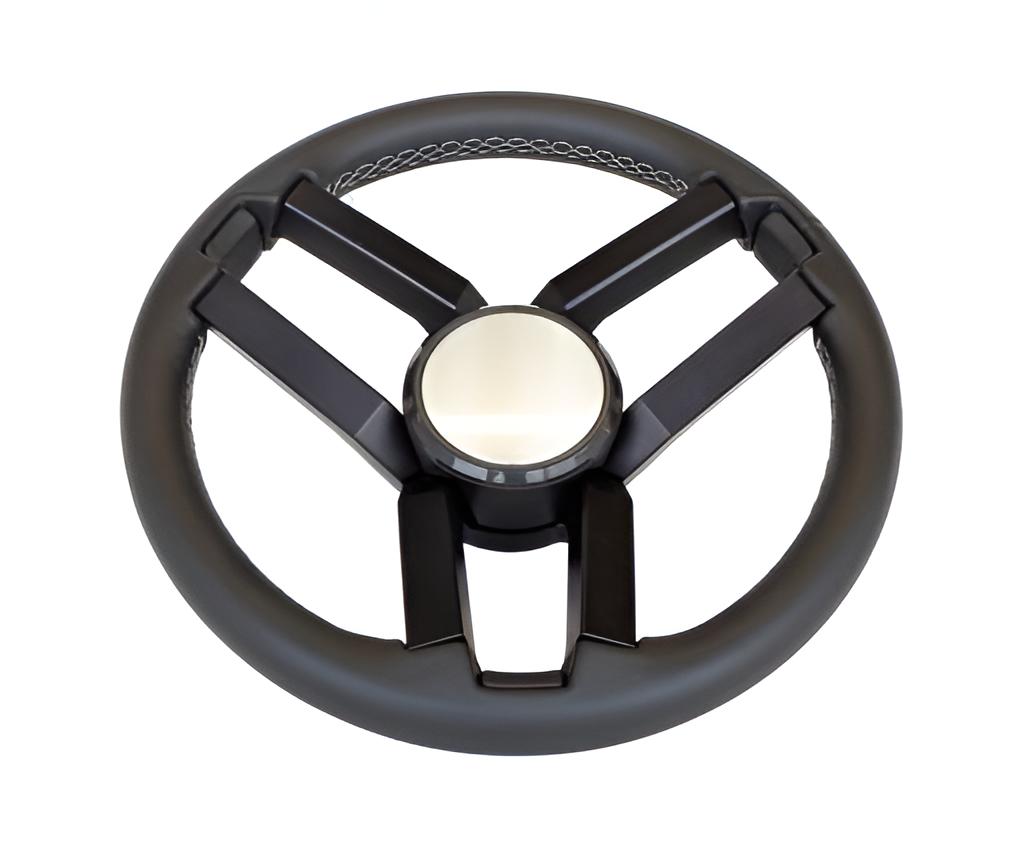 350 mm Gussi Steuerrad Bolca Leder Schwarz