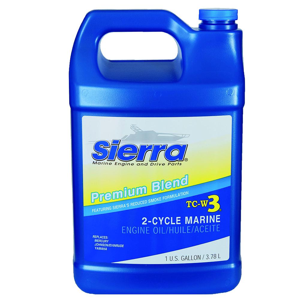 Motorolie Sierra Premium TC-W3  3,78Ltr voor Outboards 2-T