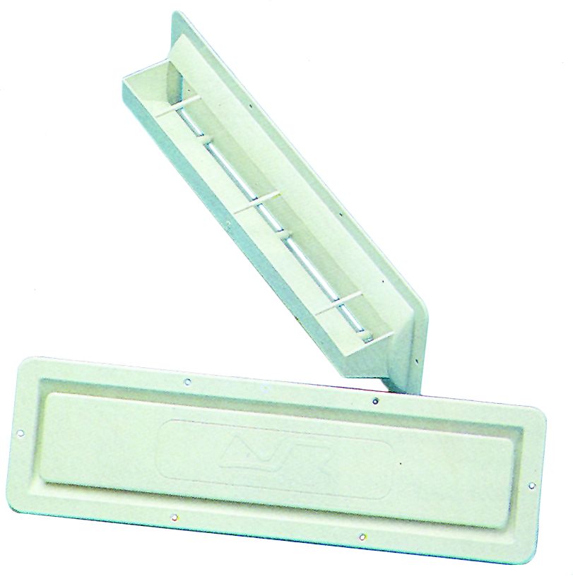 Lüftungsgitter aus Kunststoff mit Wasserkehrung