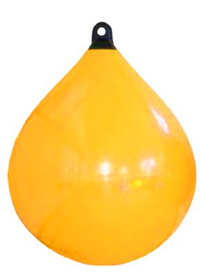 Solid Head Boje  Ø350  L=480mm  Gelb mit Schwarzem Kopf ( maß 1 )