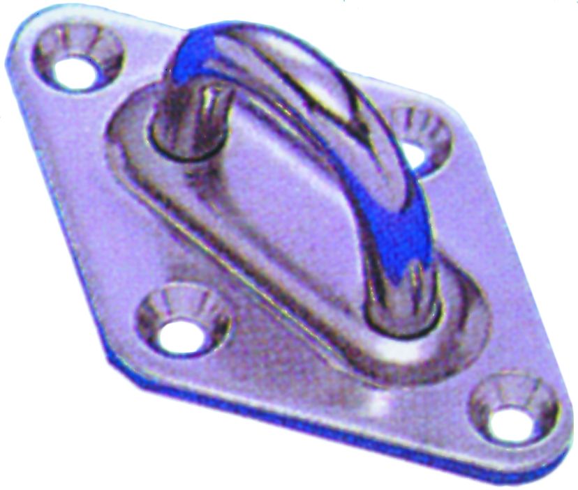 NIRO Karoförmige Augenplatte  50x80mm  Ø8mm