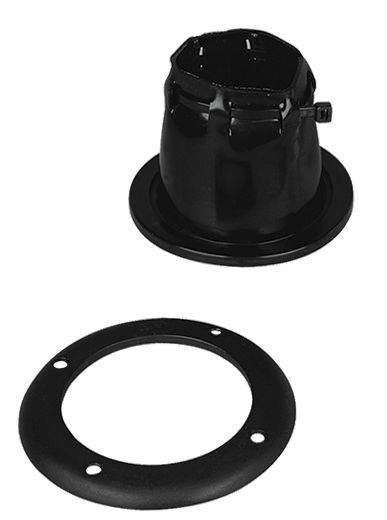Kabeldurchführung schwarz verstellbar mit Ring  85 x 105mm