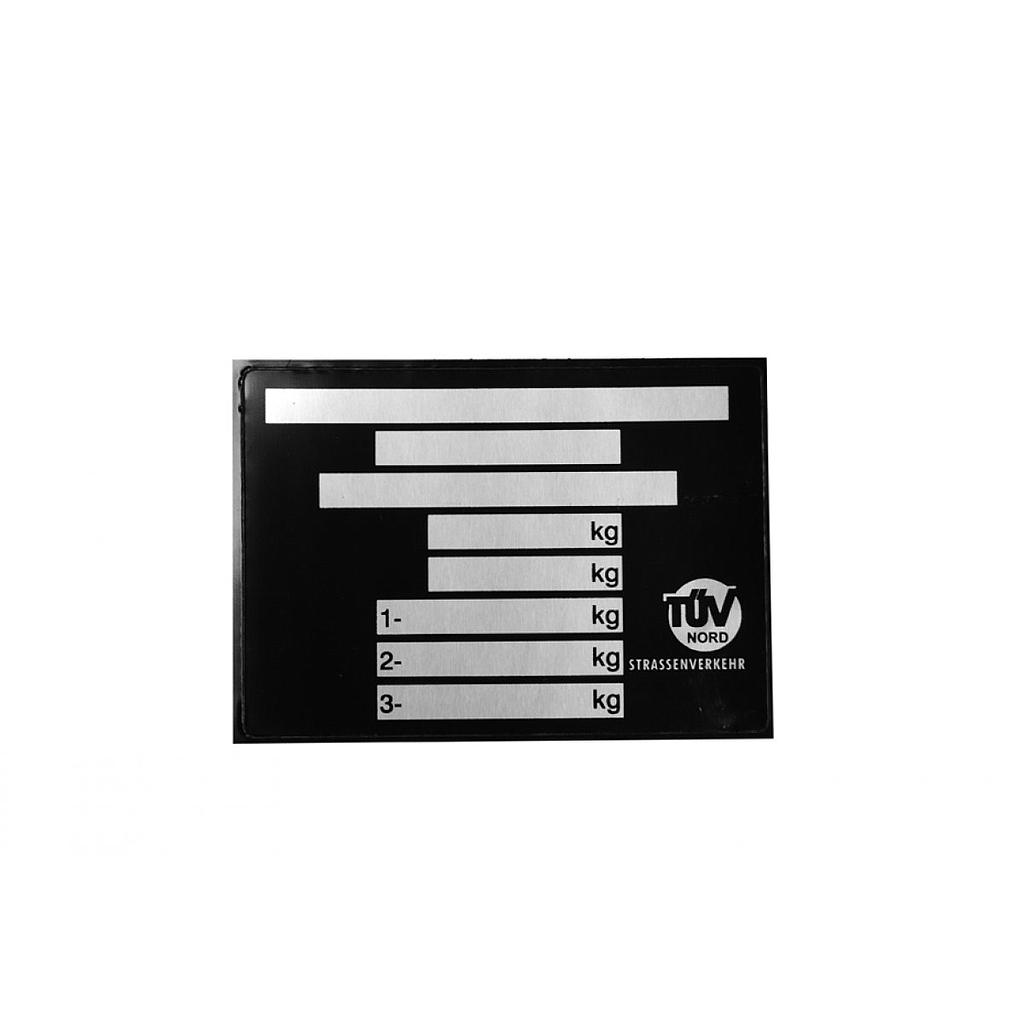 Typenschild neutral, 74 x 52 m