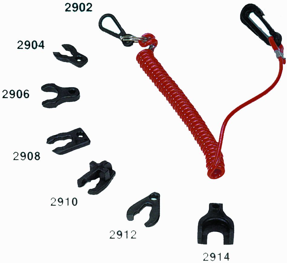 Noodstopclip Mariner-Suzuki met spiraalsnoer (28138)