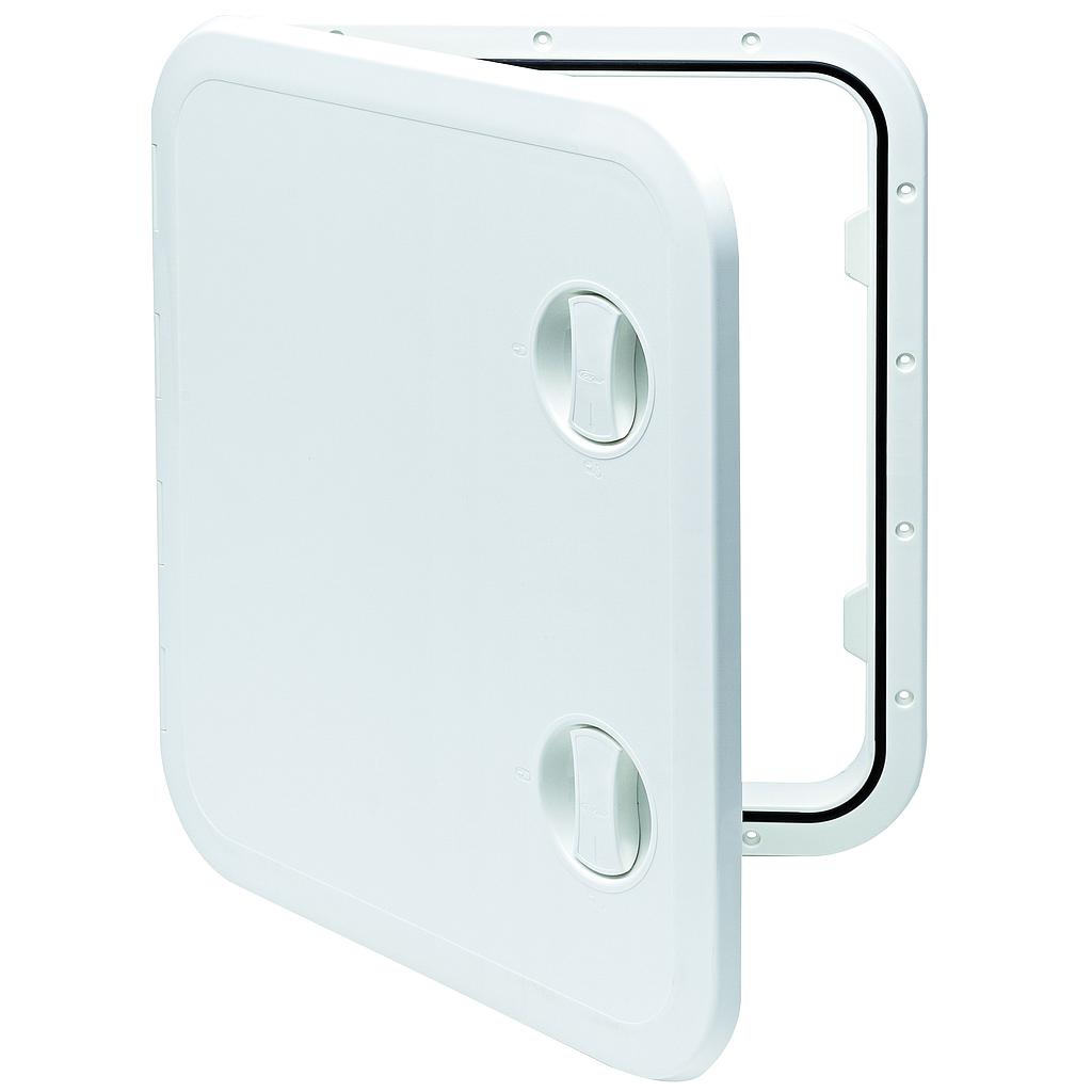 Kunststoff Luke  513x458mm  2x Verschluß  180º  weiss