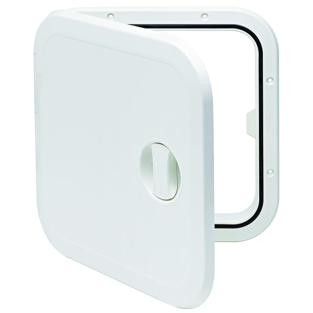 Kunststoff Luke  373x373mm  1x Verschluß  180º  weiss