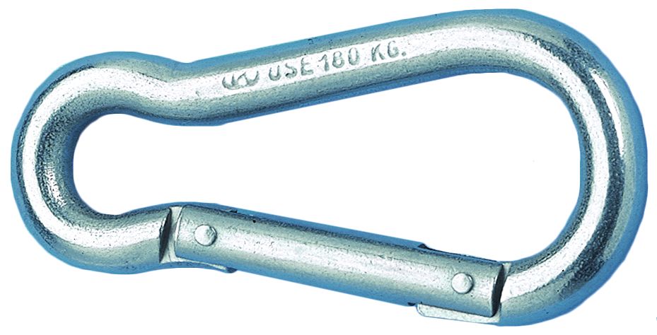 NIRO Karabinerhaken  Ø7mm  H=70mm ( Bruchlast 450kg )