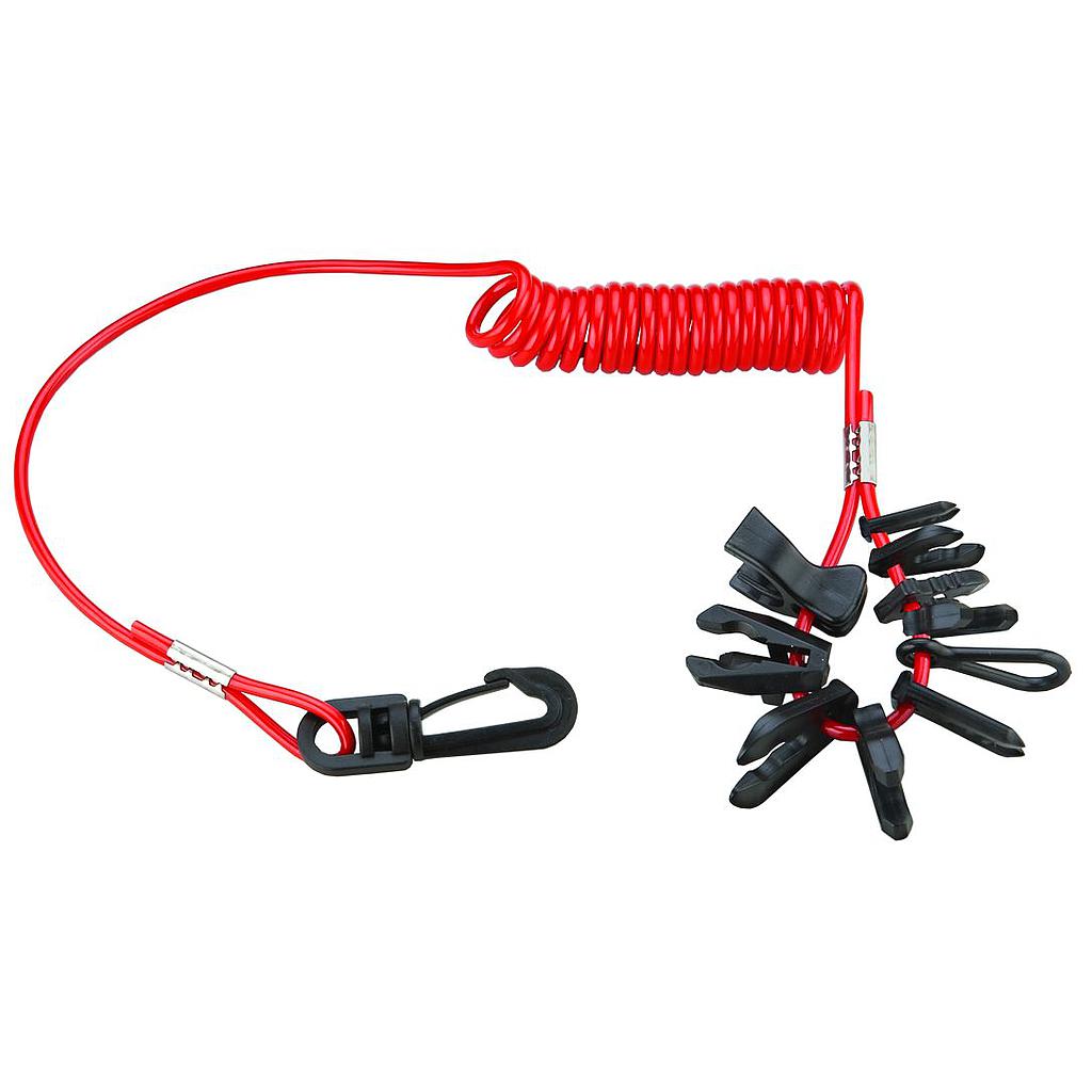 Noodstopclip met spiraalsnoer met 7 sleutels