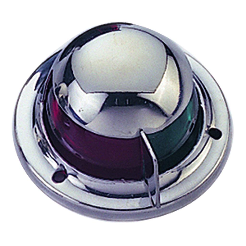 Positionslaterne  2-Farbe  12V / 3W  2x 112 5°  NIRO Gehäuse mit rot / grüne Linse  57x35mm ( dxh )  Deck Montage  Leuchtmittel: Soffittenbirne