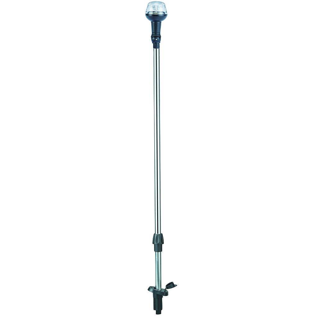LED Navigations Stablaterne  8-30V  360º  LED 1x 0 5W  schwarz Kunststoff Gehäuse mit klare Linse  Ausnehmbares NIRO-Rohr mit Einbaufuß ( 15º )  H=635mm