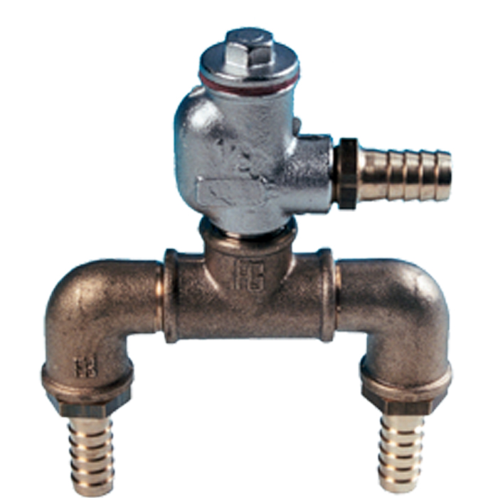 verchromt Messing Belüftungsatz mit EPDM-Gummi-Abschließkugel  Schlauchanschluß Ø32mm