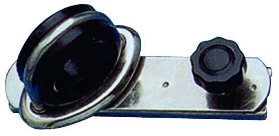 NIRO Genua-Schlitten mit drehbarem Auge und Rasterstift für U-förmige Leitschiene