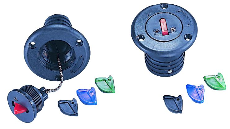 Nylon dekvuldop met kleurgecodeerde sleutels 38mm-aansl,