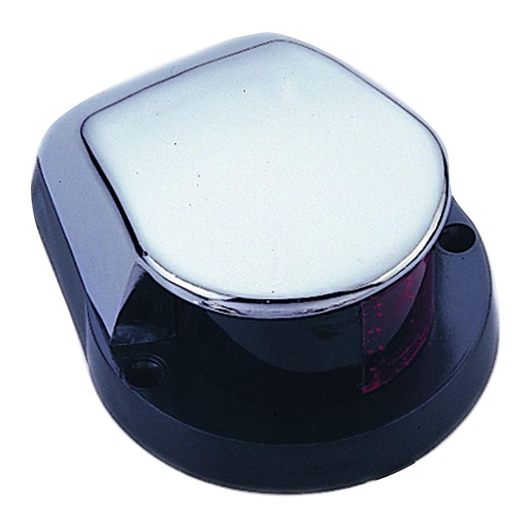 Positionslaterne  2-Farbe  12V / 5W  2x 112 5°  Chroom Gehäuse mit rot / grüne Linse  102x97mm ( dxh )  Deck Montage  Leuchtmittel: Soffittenbirne